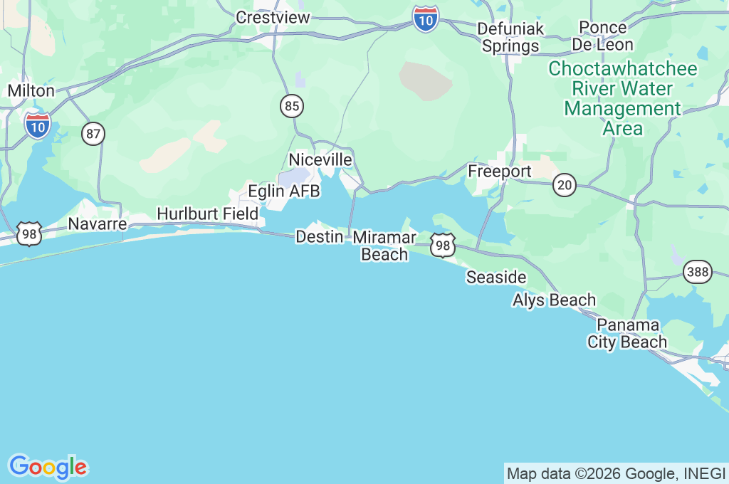 Miramar Beach Area Map