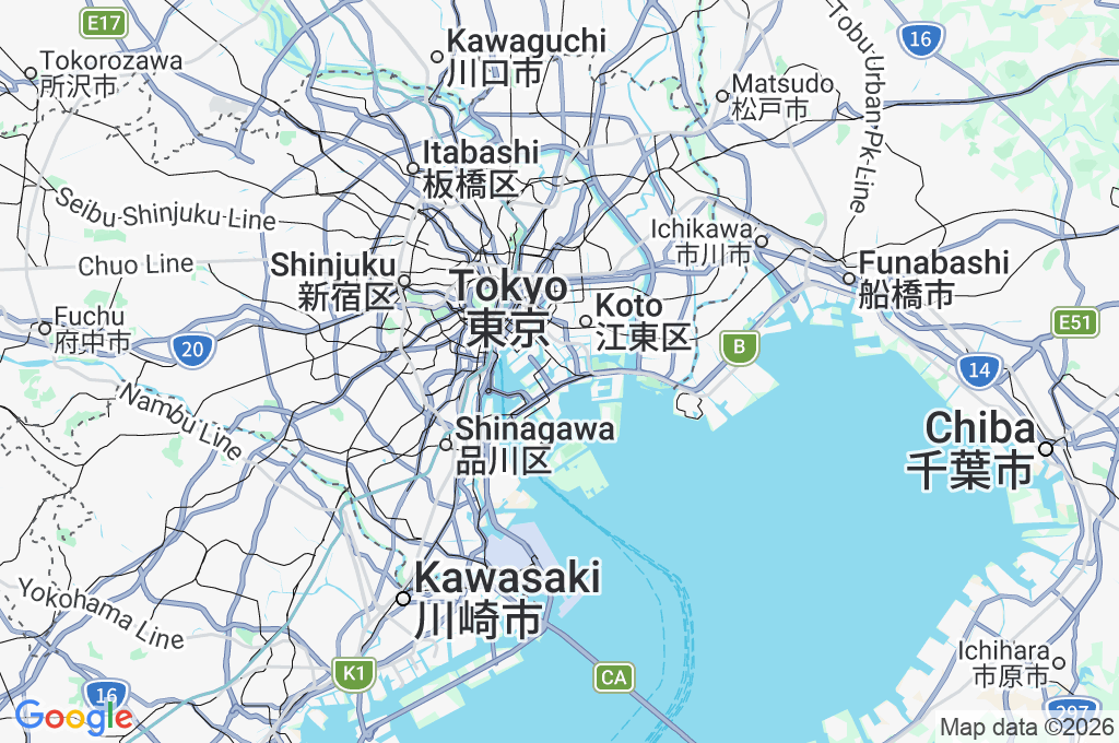 Shinonome Area Map