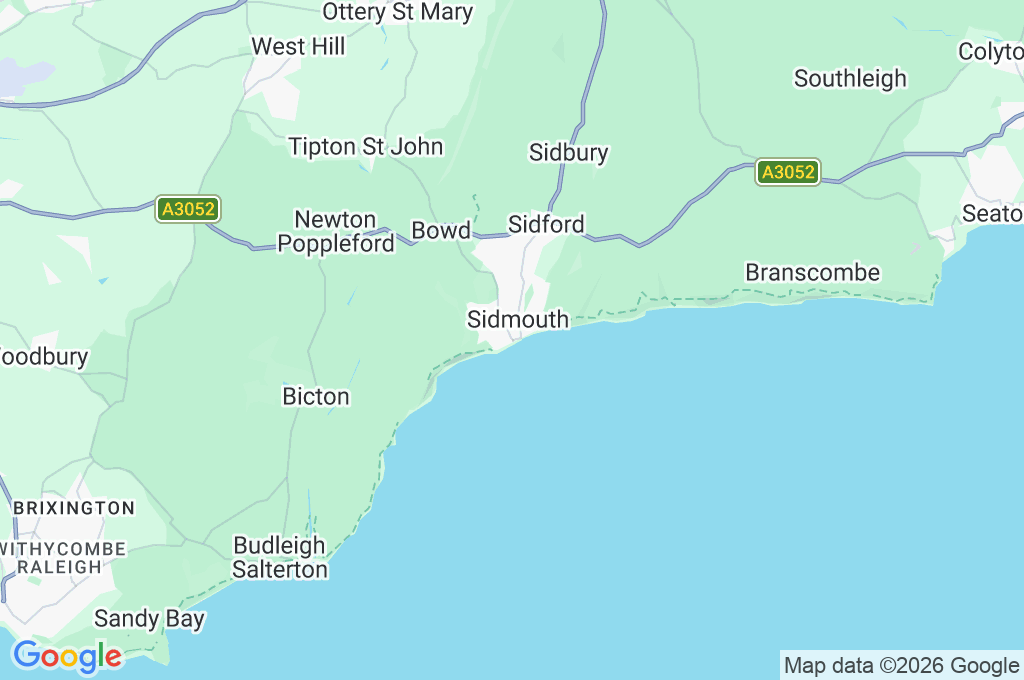 Sidmouth Area Map