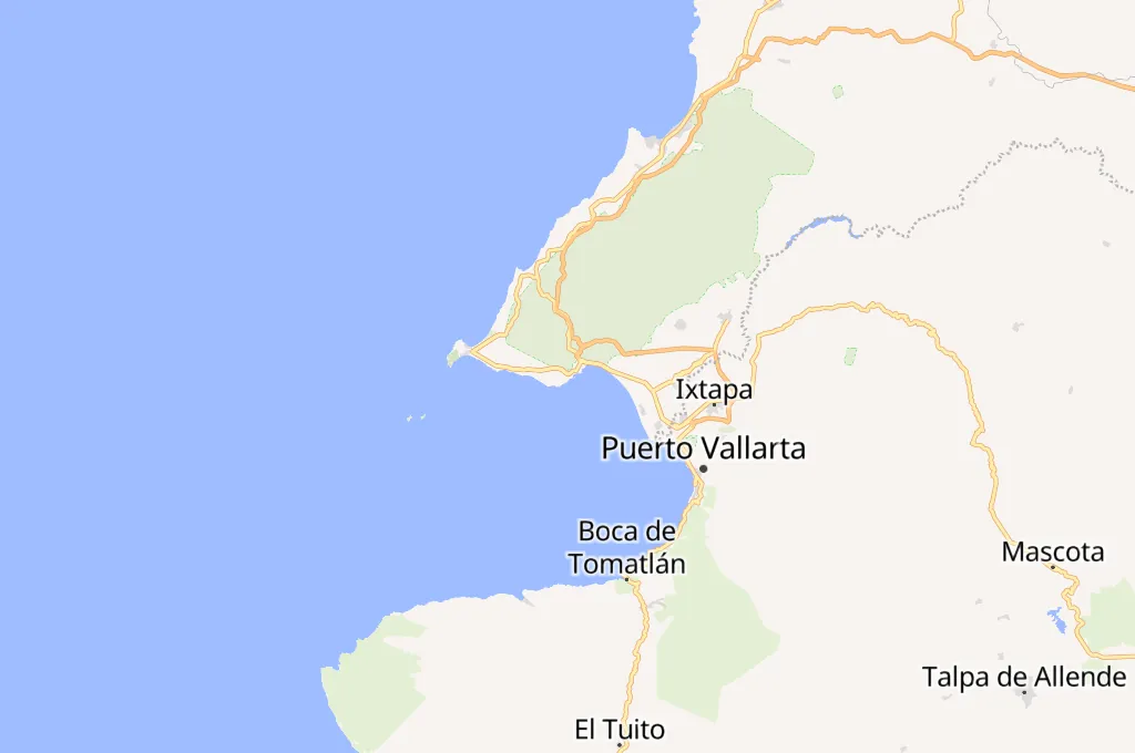 La Cruz de Huanacaxtle Area Map