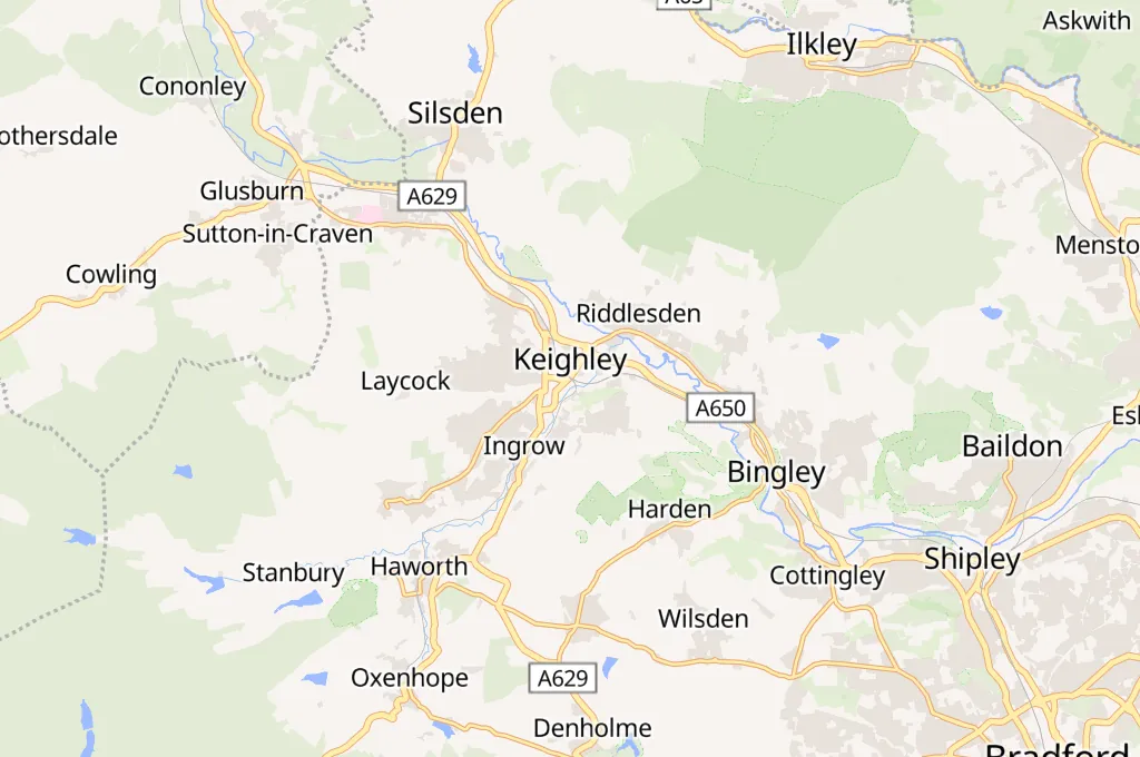 Keighley Railway Station Area Map