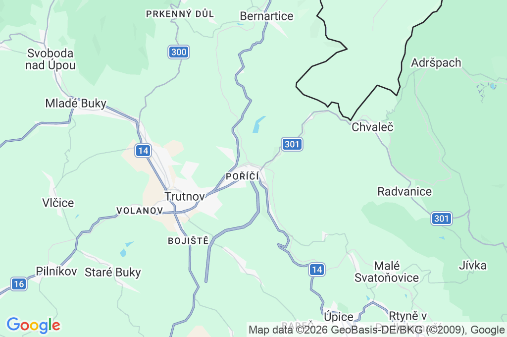 Poříčí Area Map