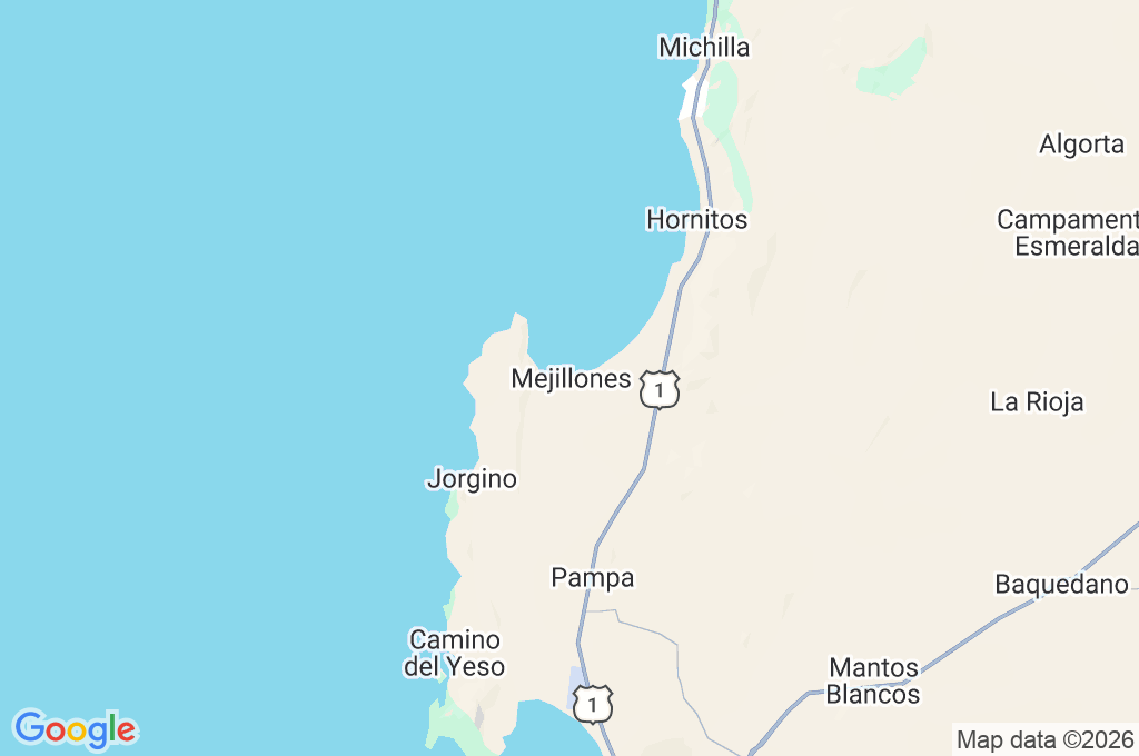 Mejillones Area Map Mejillones Area Map