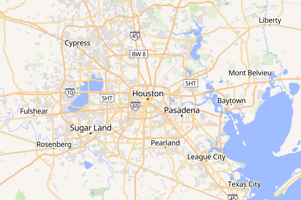 Downtown Houston Area Map Downtown Houston Area Map