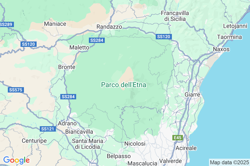 Mount Etna Area Map