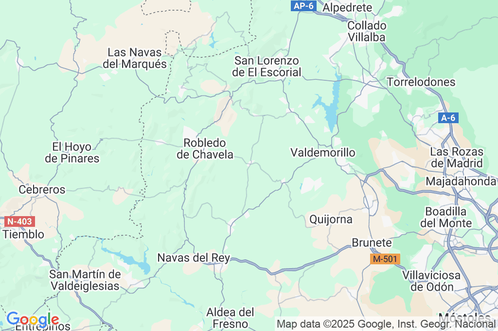 Fresnedillas de la Oliva Area Map