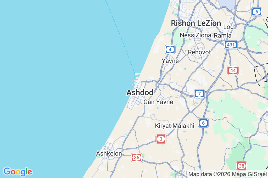 Ashdod Area Map Ashdod Area Map