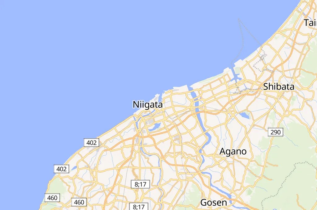 Shinano River Estuary Area Map Shinano River Estuary Area Map