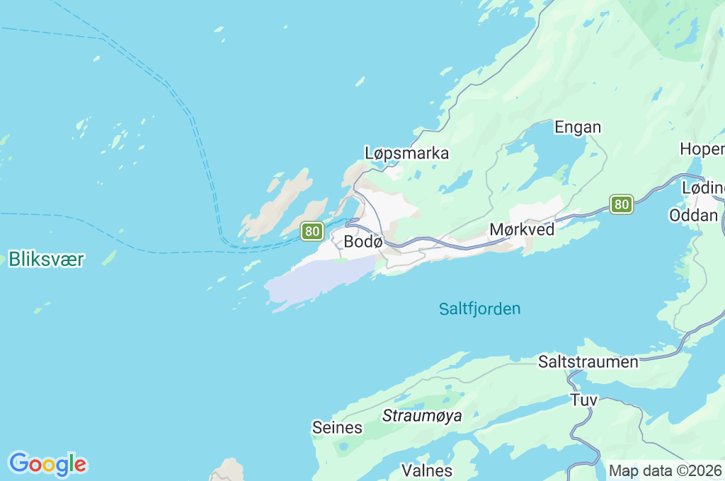 Bodø Area Map
