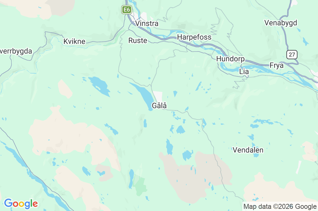 Gålå Area Map Gålå Area Map