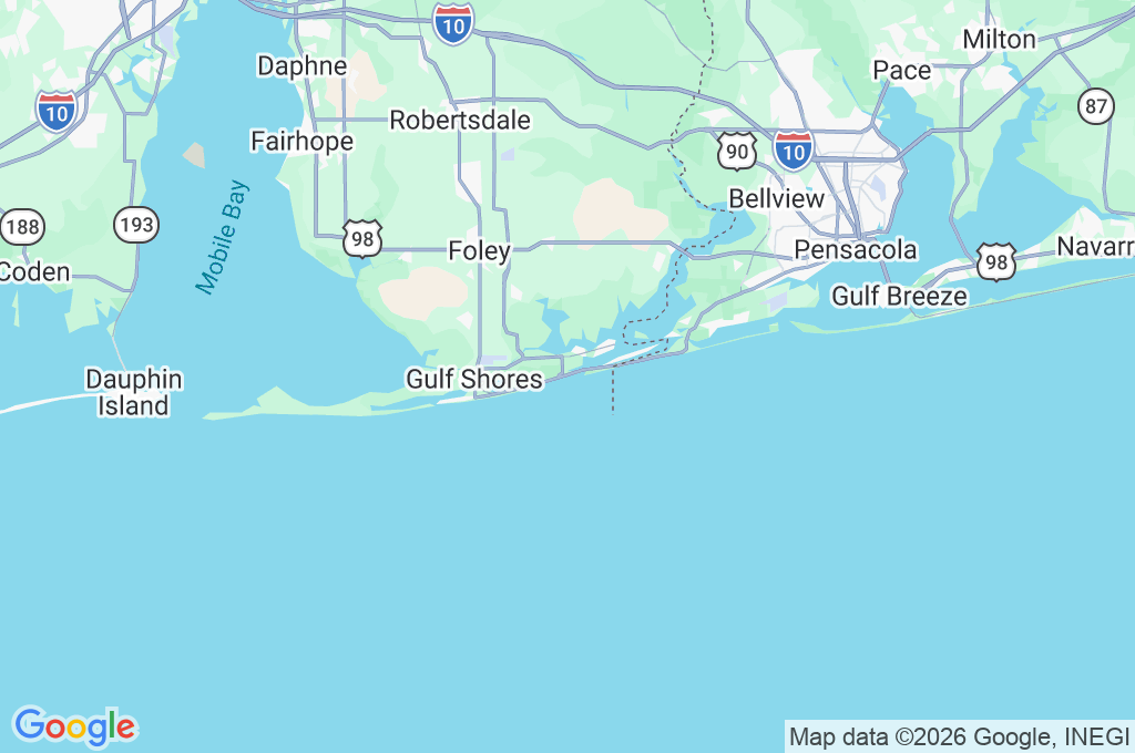 Orange Beach Area Map