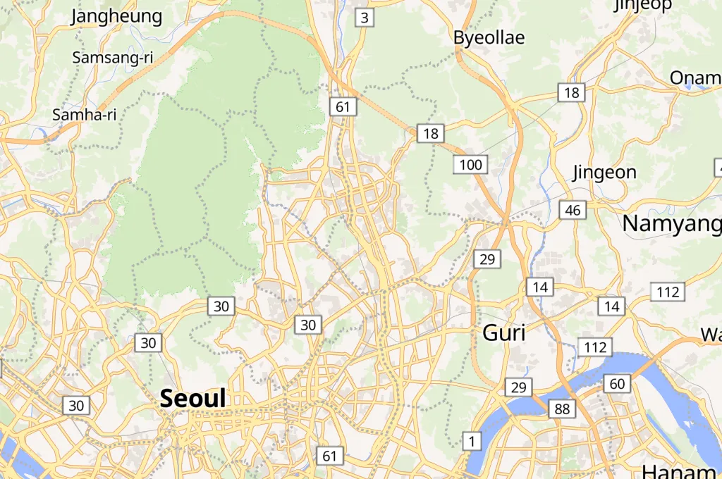 Hancheon Bridge Area Map Hancheon Bridge Area Map