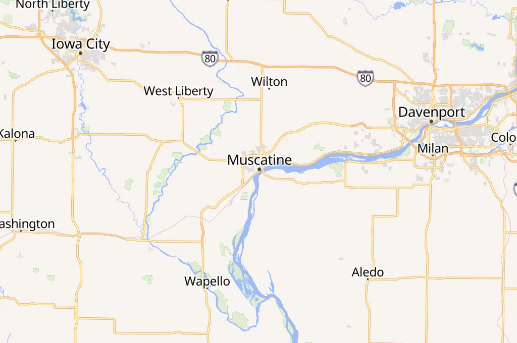 Muscatine Area Map Muscatine Area Map