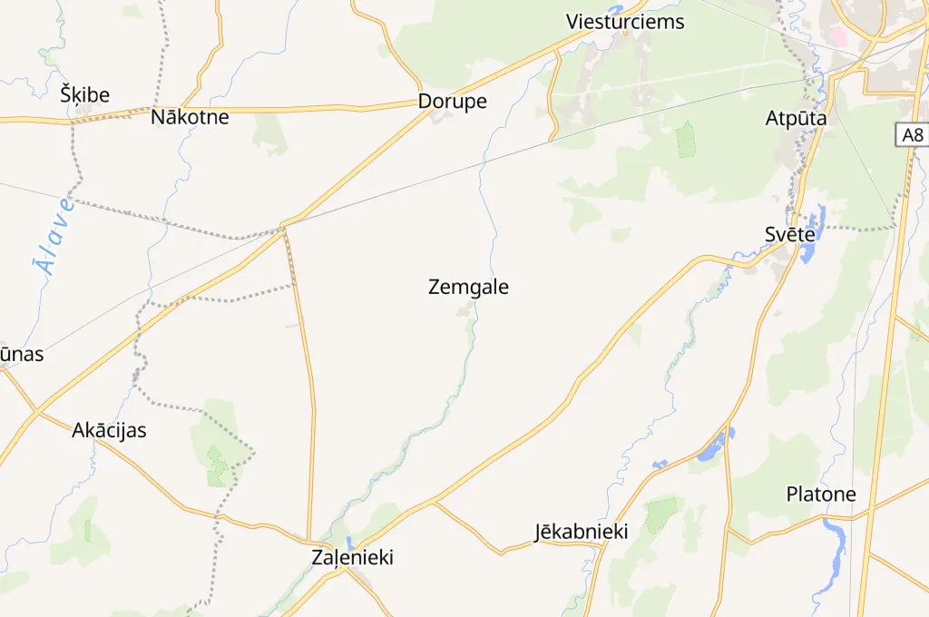 Zemgale Area Map Zemgale Area Map