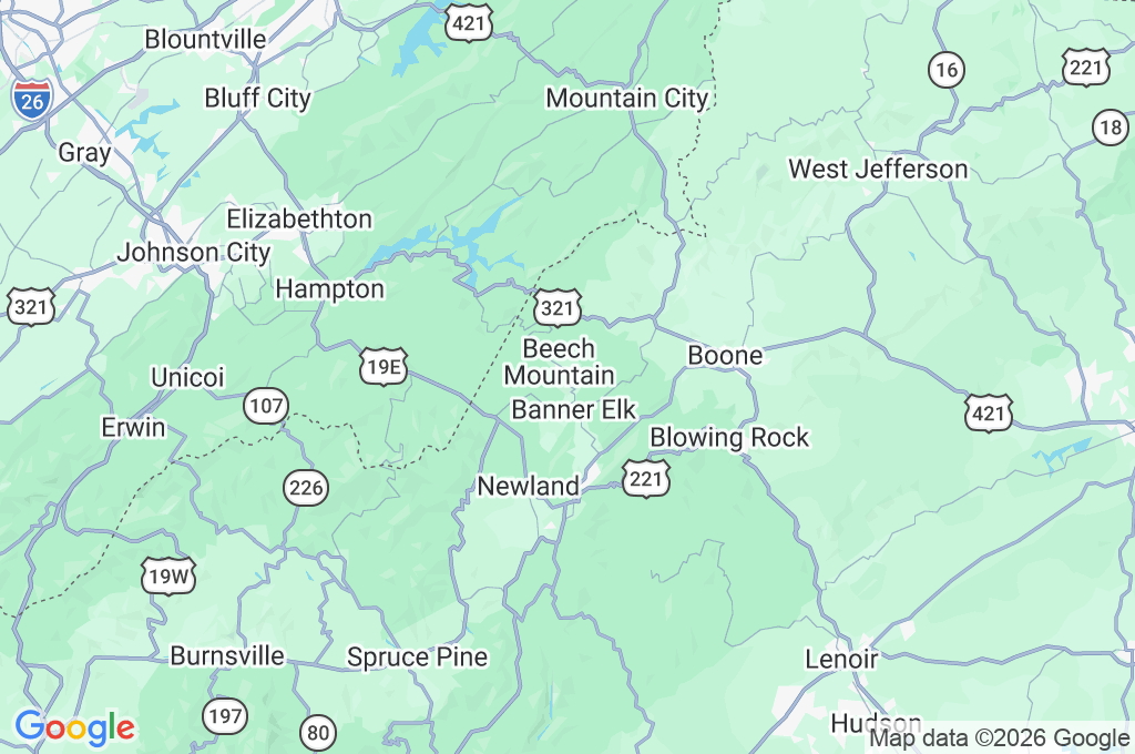 Beech Mountain Area Map