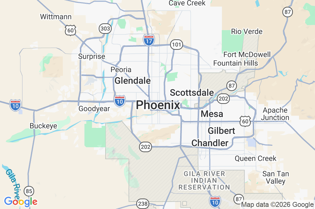 Phoenix Area Map