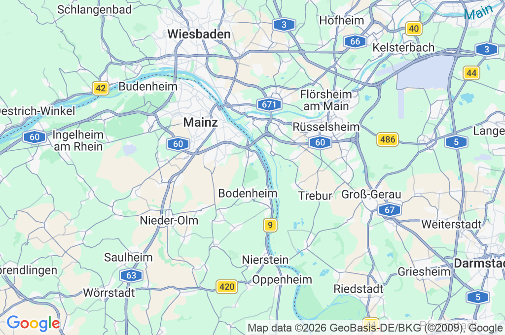 Mainz Area Map Mainz Area Map