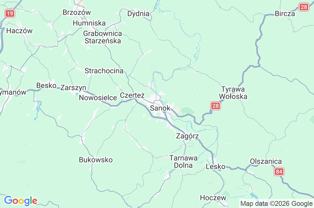 Sanok Area Map