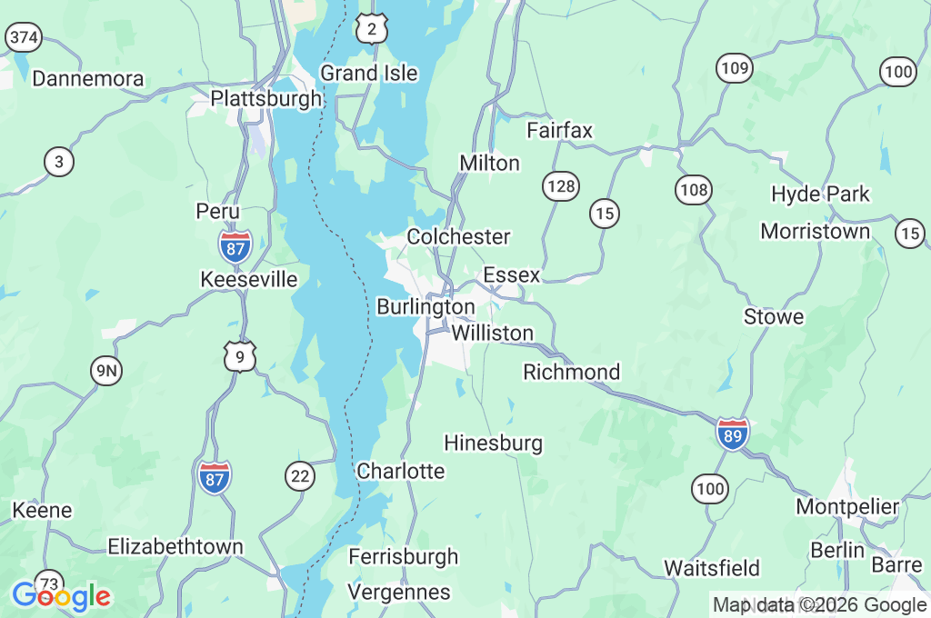 Burlington International Airport Area Map Burlington International Airport Area Map