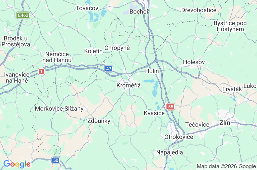 Kroměříž Area Map Kroměříž Area Map