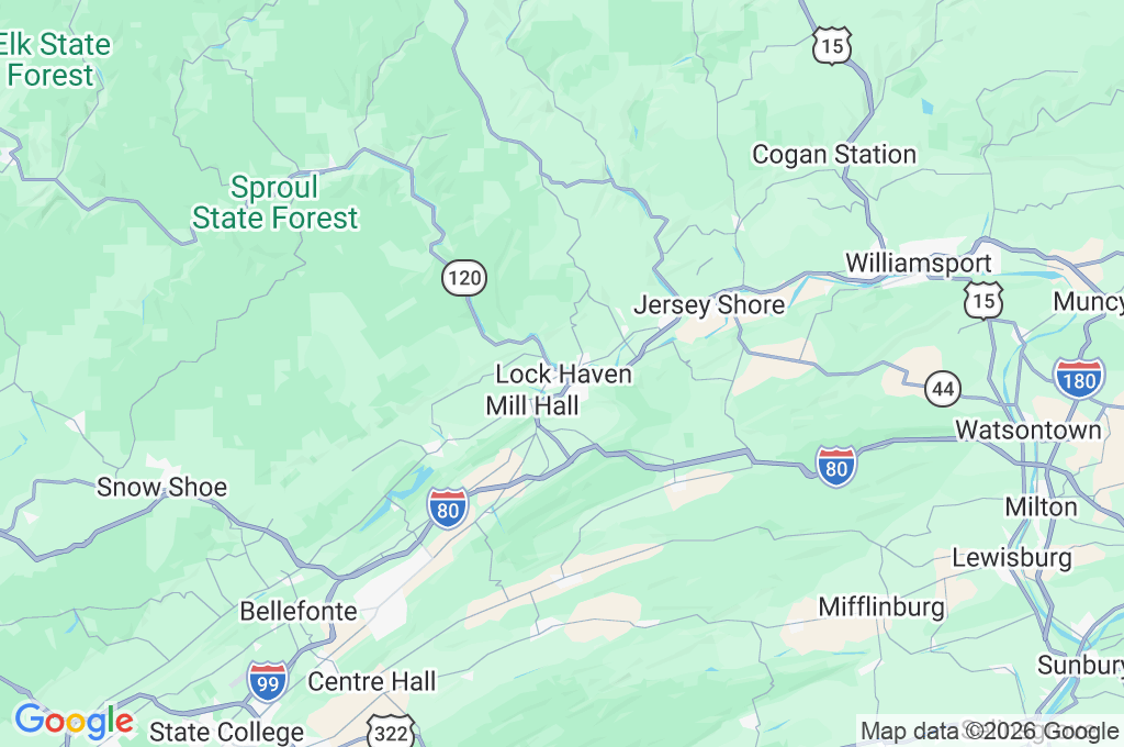 Lock Haven Area Map