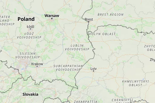 Map of Lublin Voivodeship