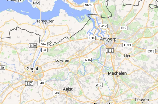 Map of East Flanders