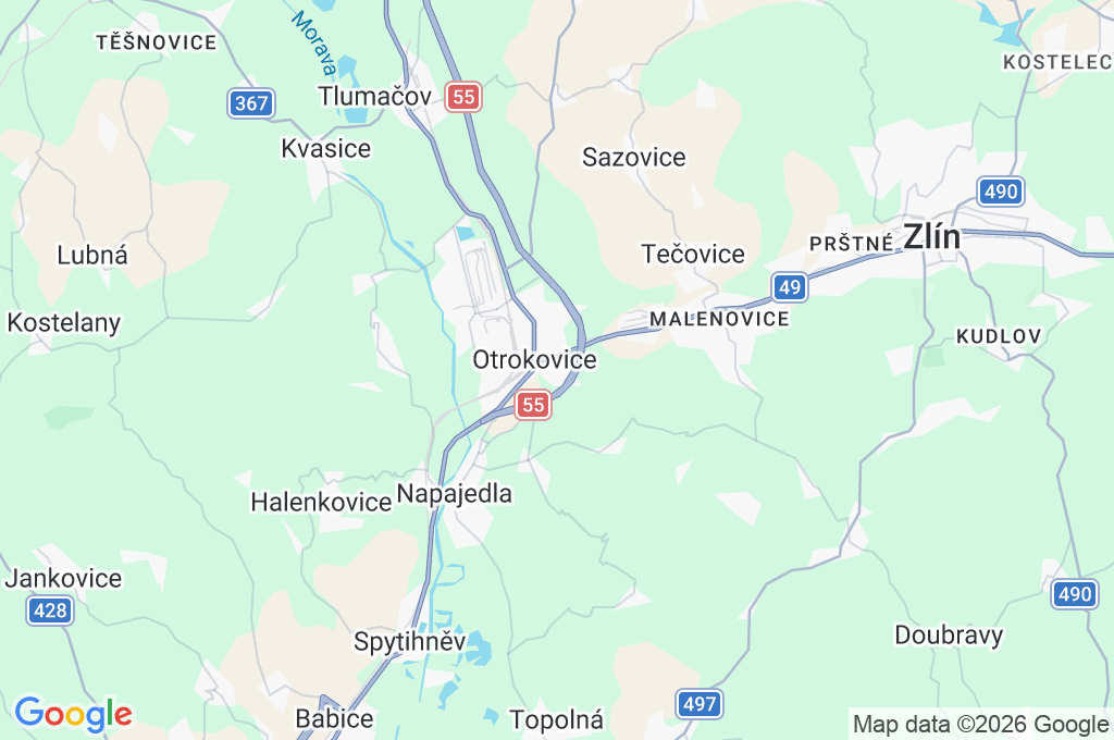 Kvítkovice Area Map Kvítkovice Area Map
