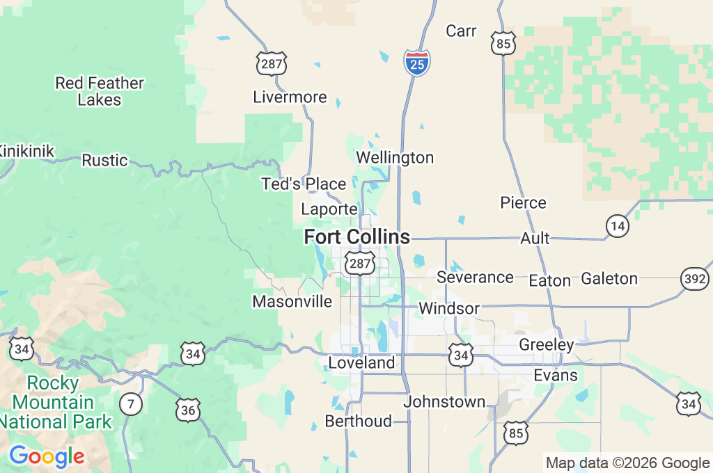 Fort Collins Area Map Fort Collins Area Map
