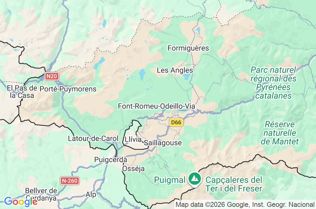 Font-Romeu Pyrénées 2000 Area Map