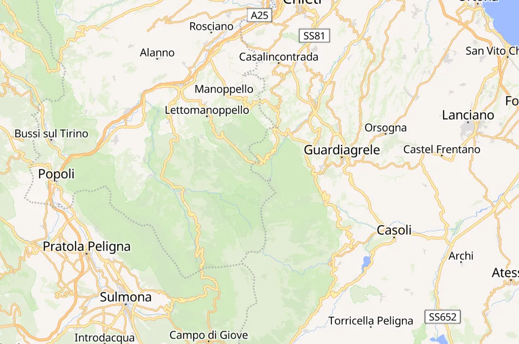 Passo Lanciano - Majelletta Area Map Passo Lanciano - Majelletta Area Map