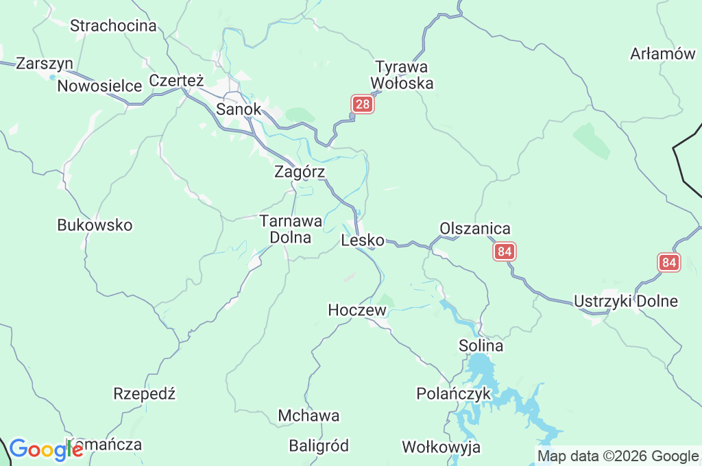 Lesko Area Map