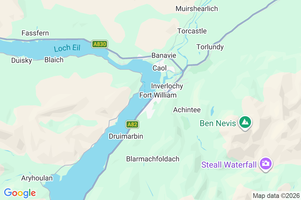 Fort William Area Map Fort William Area Map