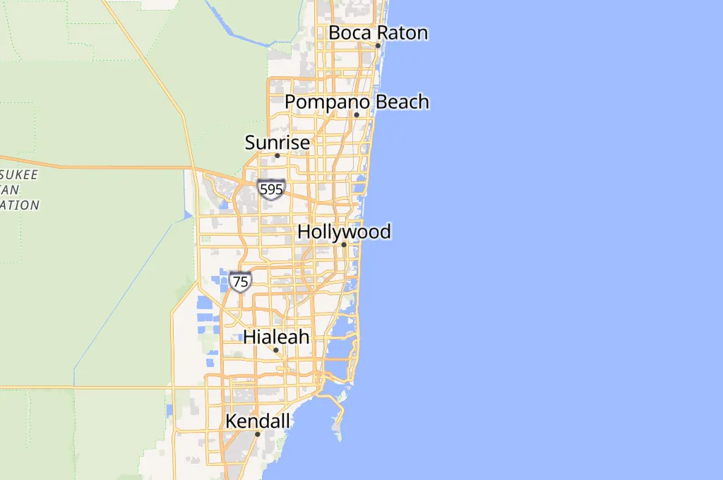 Hollywood Beach Theater Area Map