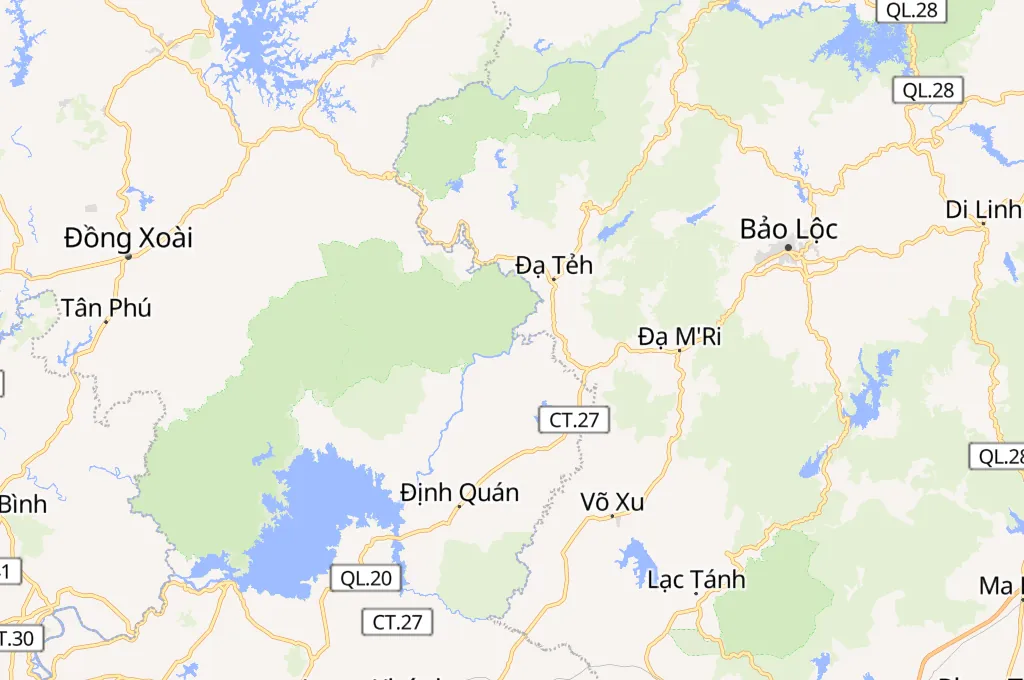Cat Tien National Park Area Map