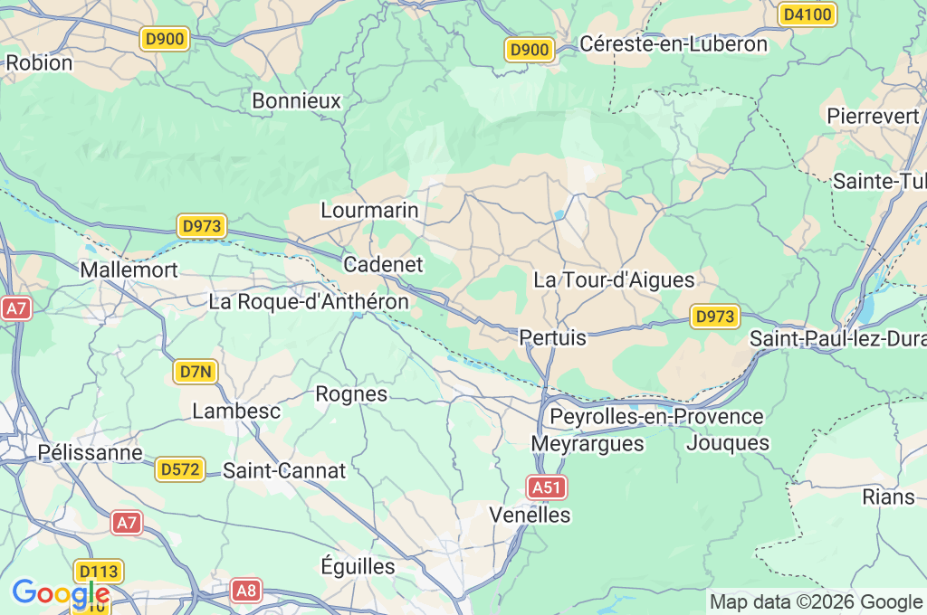 Villelaure Area Map