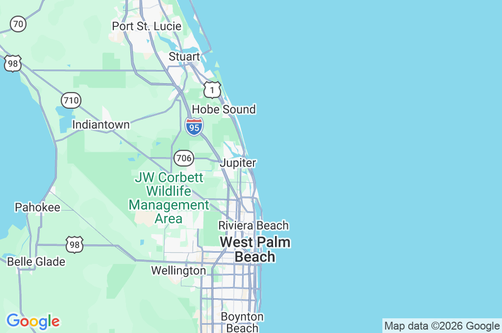 Jupiter Area Map