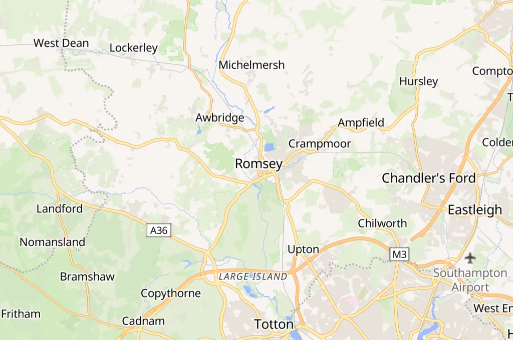 Romsey Abbey Area Map