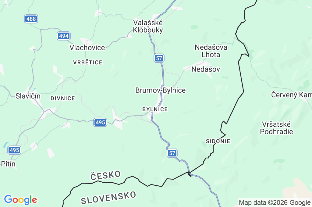 Brumov-Bylnice Area Map Brumov-Bylnice Area Map