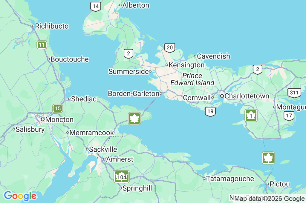 Confederation Bridge Area Map