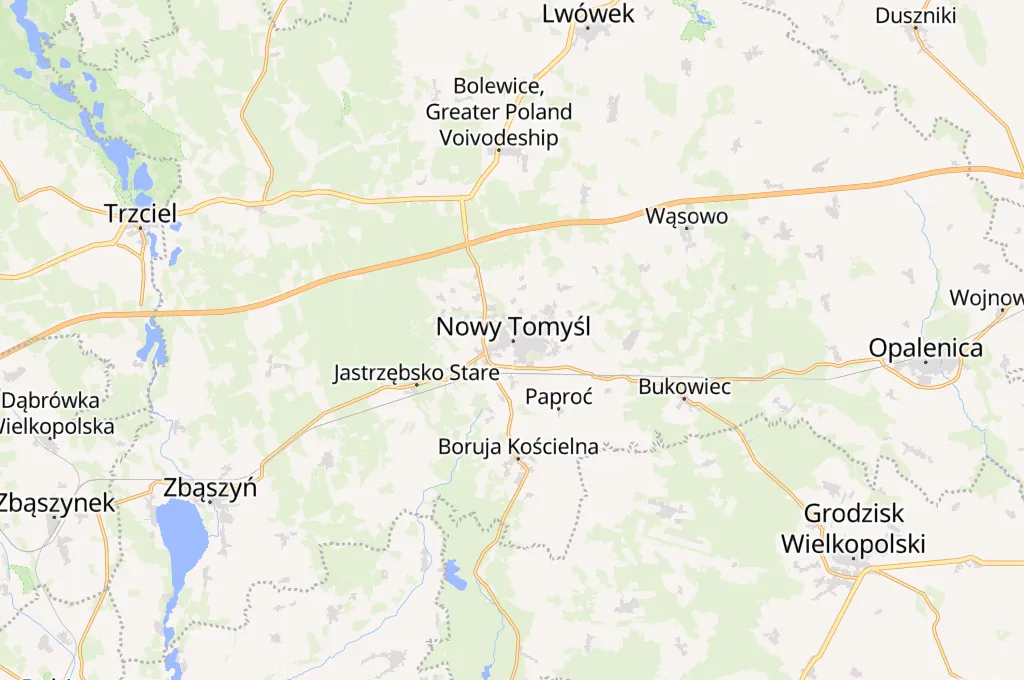 Nowy Tomyลl Area Map Nowy Tomyลl Area Map