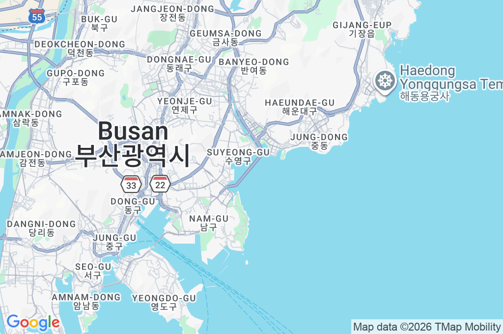 Gwangan Bridge Area Map