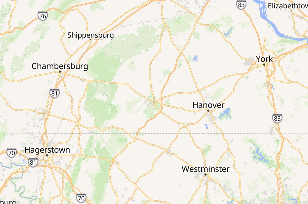 Gettysburg Area Map Gettysburg Area Map