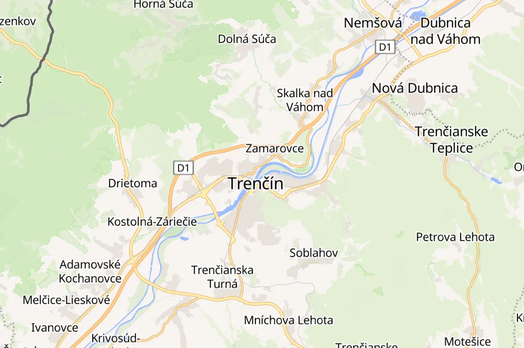 Trenčín Area Map