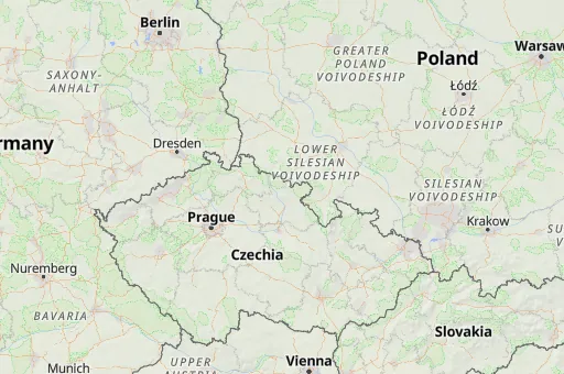 Map of Hradec Králové Region