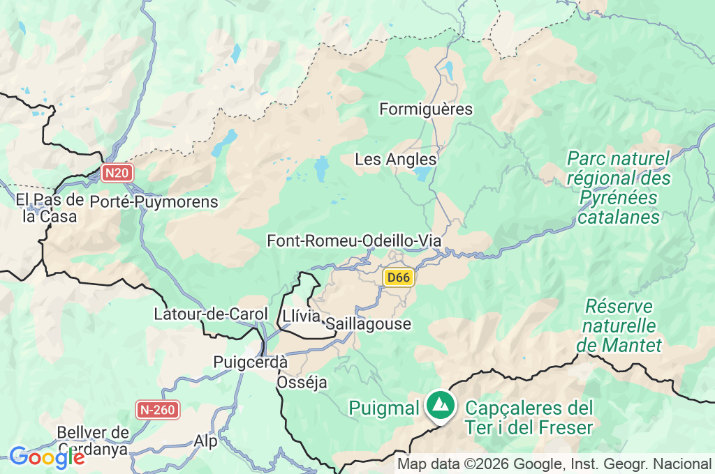 Font-Romeu Pyrénées 2000 Area Map