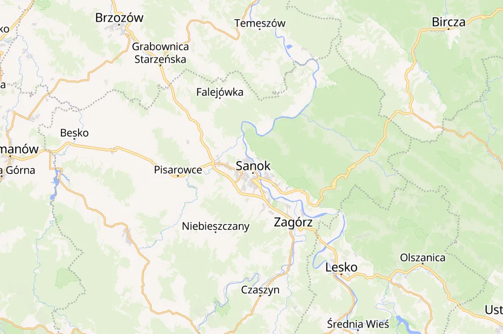 Sanok Area Map
