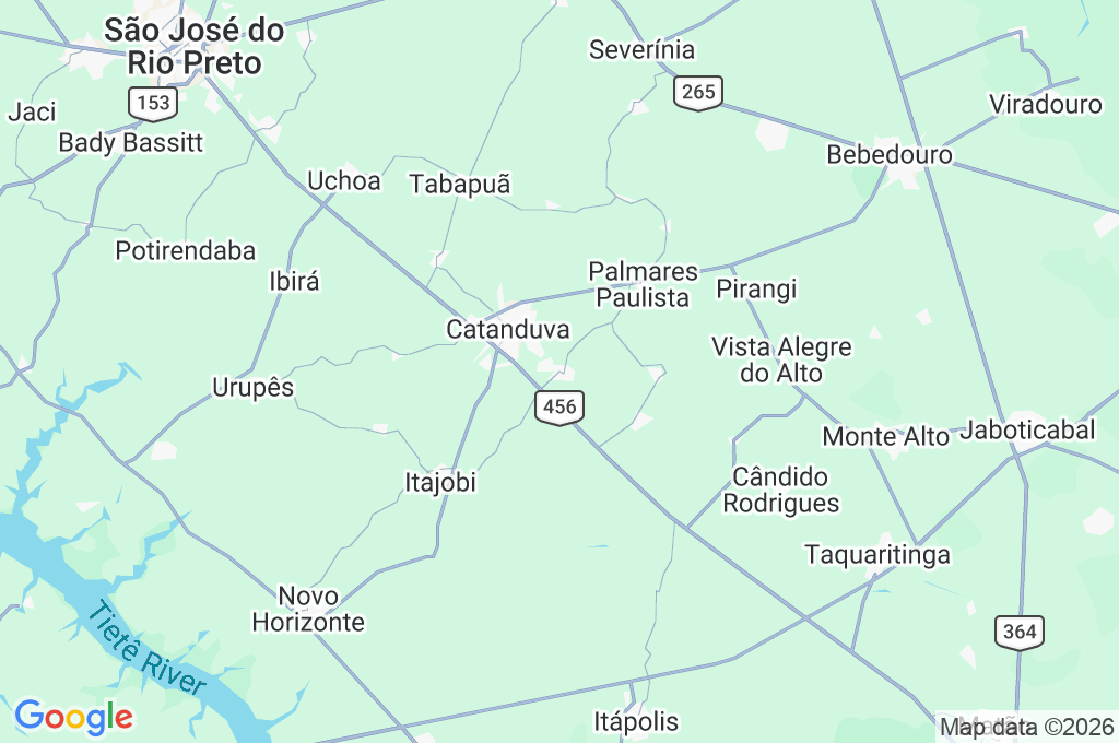 Pindorama Area Map Pindorama Area Map