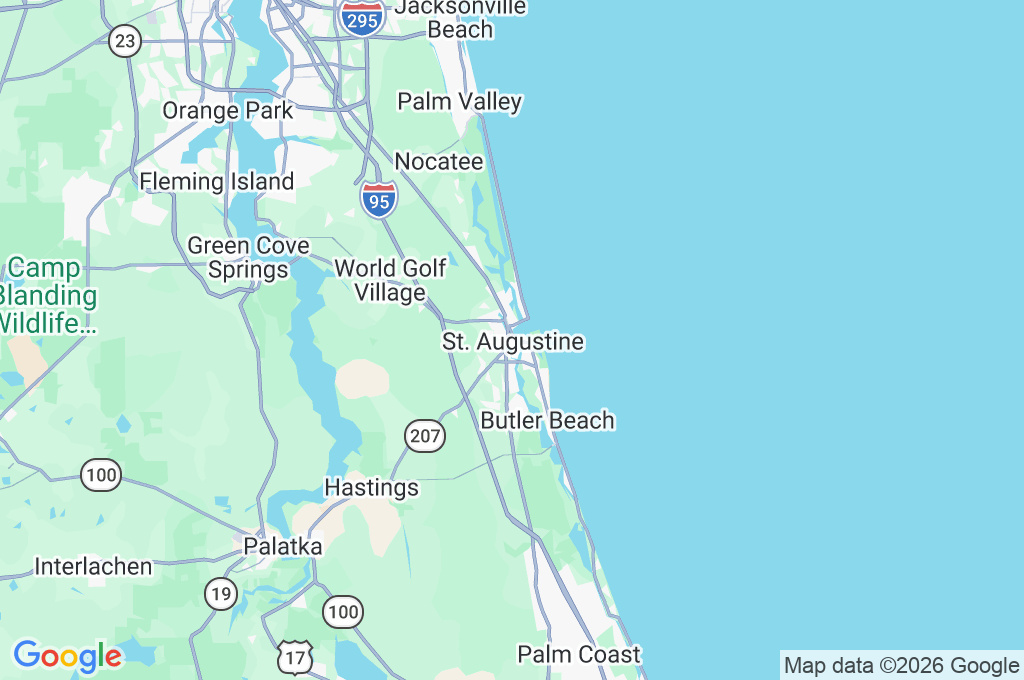 St. Augustine Area Map