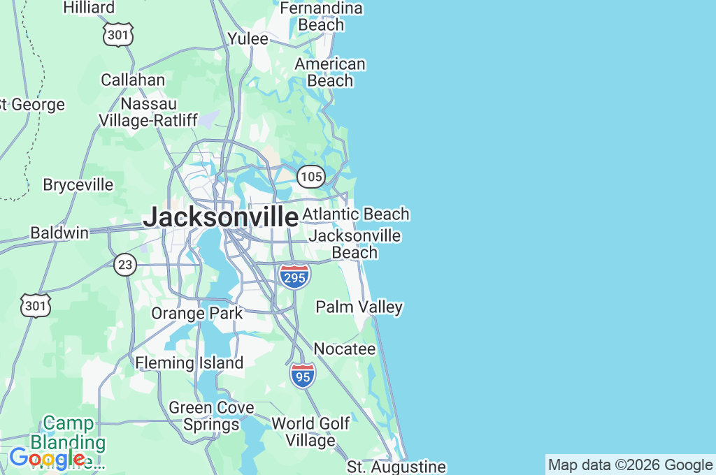 Jacksonville Beach Pier Area Map